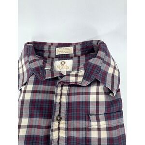 Viyella Men's Beige Blue Red Checkered Cotton Wool Blend Flannel Shirt XL